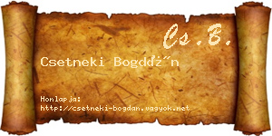 Csetneki Bogdán névjegykártya